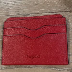 Bespoke Men's Pebble Leather Card Case in Red